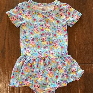 Adorable posh peanut x Lisa Frank twirl dress with body suit